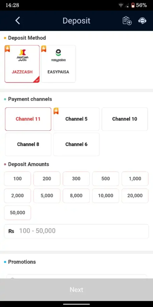 BetPKR deposit methods for Pakistani users