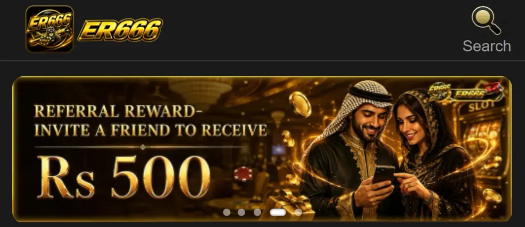 ER666 referral reward banner offering Rs 500 for inviting a friend