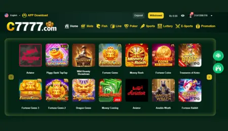 C777 Game home interface